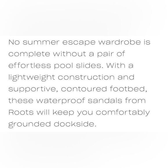 ROOTS Long Beach Pool Slide in White Perforated Spellout - Picture 2 of 11